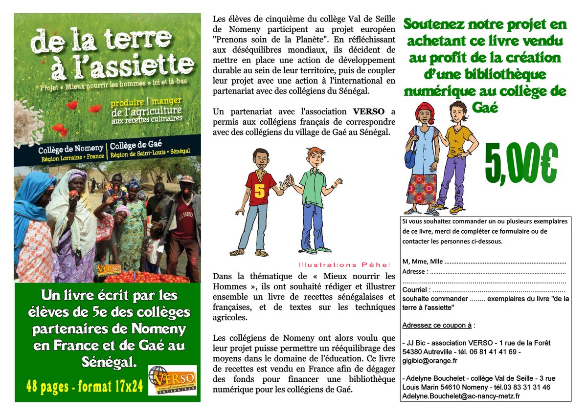 « De la terre à l’assiette », livre de recettes sénégalaises et françaises, et de textes sur les techniques agricoles. post thumbnail image